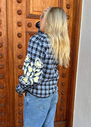 Fran bluse Blue Check Sissel Edelbo 